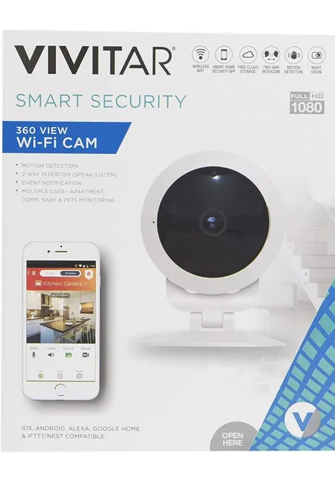 Vivitar 360 Wide Angle View Smart Home 1080p HD Security Camera IPC-117 Wi-Fi