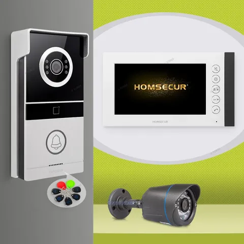 HOMSECUR Video Doorphone Intercom Door Bell RFID Keyfobs Night Vision Door Unloc