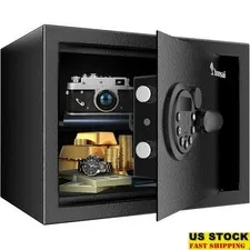 Lockable Safe Box Steel Storage Electronic Lock Removable Shelf Security New