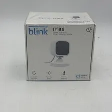 Blink Mini Compact indoor plug-in smart security camera 1080p HD, New/Sealed