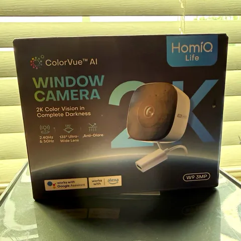 HomiQ W9 2K Wi-Fi Window Camera, Night Vision, Two-Way Audio, White