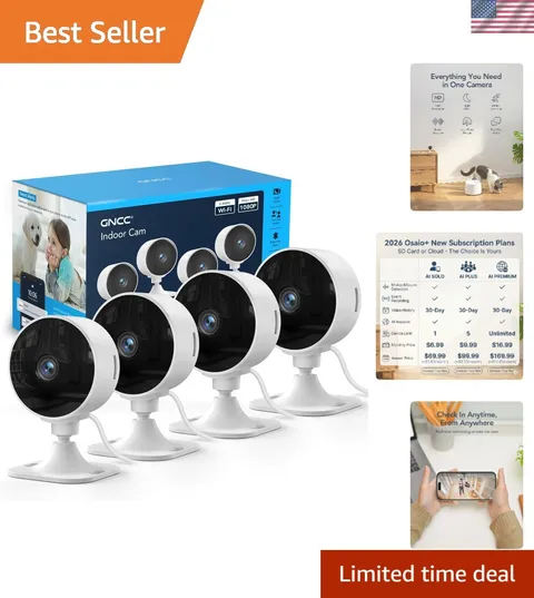 2.4GHz Indoor Security Camera, 1080P Home Camera for Pet Monitoring, Motion D...