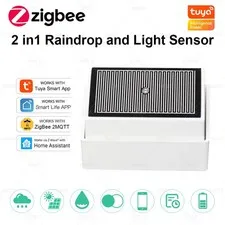 2 In 1 Tuya Zigbee Rain Sensor With Light Detector IPX4 Outdoor Waterproof Rain