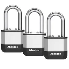 Master Lock Elite Padlock 44mm LS KA Triple Pack