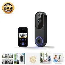 1080P Wireless Video Doorbell with AI Detection & Night Vision for Safety