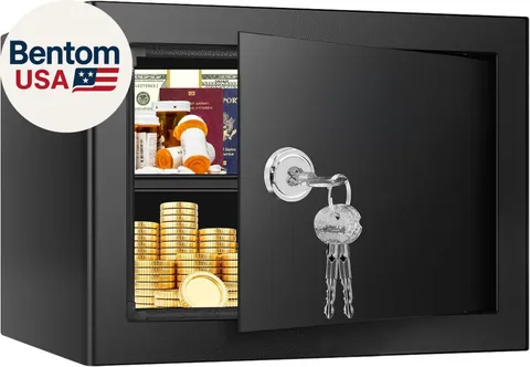1.3 Cubic Feet Fireproof Safe Box with Key Lock, Hidden Steel Security Box with 