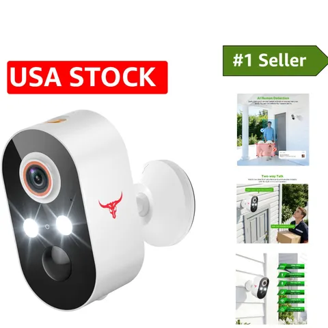 Wireless Outdoor Security Camera 1080P - Full Color Night Vision & Motion Alerts