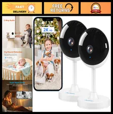 Indoor Security Camera 2K 3MP | Motion Detection, Night Vision, Pet & Baby Monit