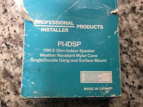 Revere PI-IDSP 15W 8 Ohm Indoor Speaker for Alarm/Security System NOS