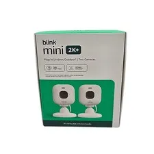 Blink Mini 2 Pack 2k+ Cameras Indoor/Outdoor Plug-in 2K Video White Brand New