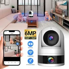 Home & Office 6MP 360° Camera WiFi Bluetooth Indoor Surveillance Night Vision