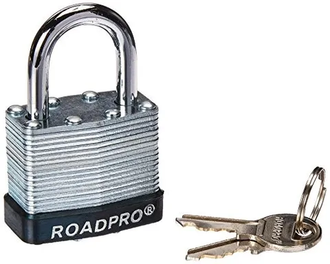 Roadpro RPLS-40/2 Padlock/2pk 1.5 .in Steel Lam Key Alike (rpls40/2)
