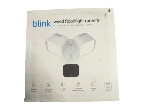 Blink Wired Floodlight Camera 2600 Lumens HD Security Camera Open Box