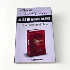 FUNDERSTOOD Alice in Wonderland Book Safe Combo Lock Secret Compartment Red