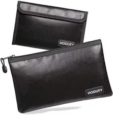 Hodufy Fireproof Money Bag - 10.6"x6.7" & 5"x8" Small Fireproof Bags, Bank Depos