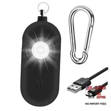 Rechargeable Personal Safety Alarm for Women. 130dB Siren. Ear-Piercingly Black
