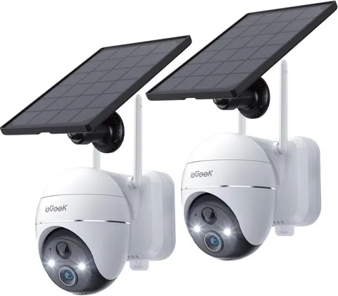 ieGeek Outdoor 360° PTZ Solar Security Camera Wireless 2.4GHZ WiFi,black,IP65
