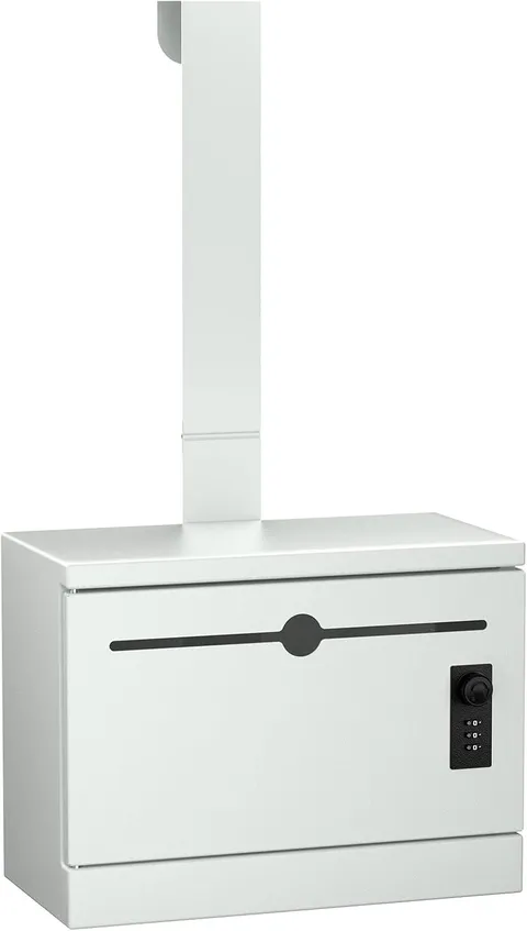 Adjustable Over-The-Door Steel Drop Box for Payments & Keys - White