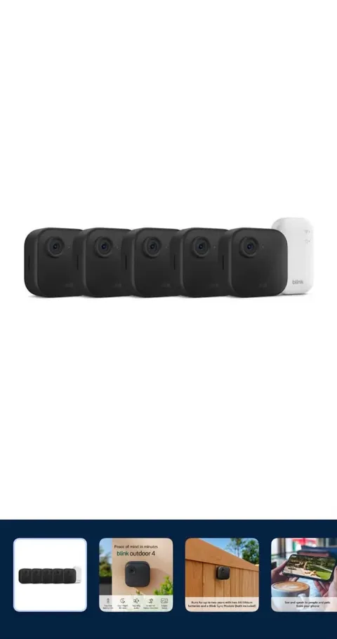 Blink Outdoor 4 Sync Module Core included - 5 camera system