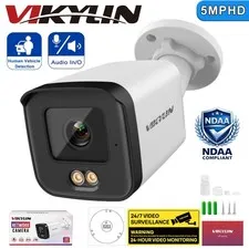 VIKYLIN 5MP 4K PoE IP Security Camera Outdoor Motion Detection Night Vision NDAA