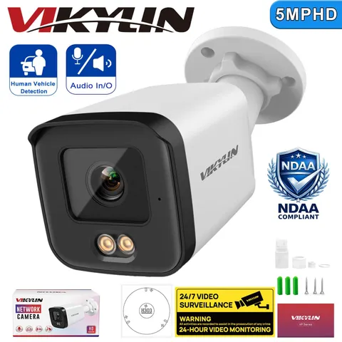 VIKYLIN 5MP 4K PoE IP Security Camera Outdoor Motion Detection Night Vision NDAA