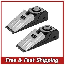 Door Stop Alarm 2 Pack 120dB Security Stopper Wedge for Travel Hotel Home Safety