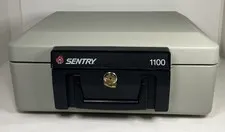 SENTRY 1100 Portable Safe Fire Proof Lock Box w/ Key 14" x 10" x 6" Security