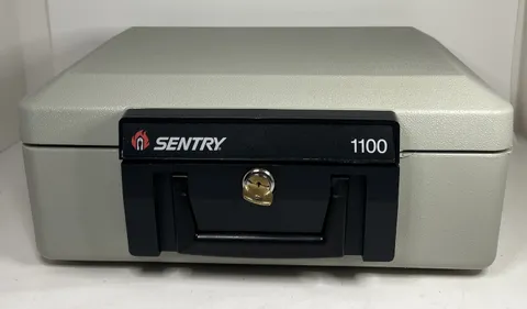 SENTRY 1100 Portable Safe Fire Proof Lock Box w/ Key 14" x 10" x 6" Security