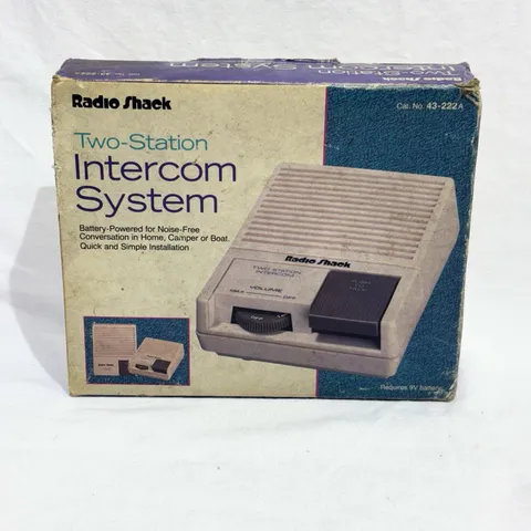 Vintage Radio Shack Two Station Intercom System 43-222a - NOS New