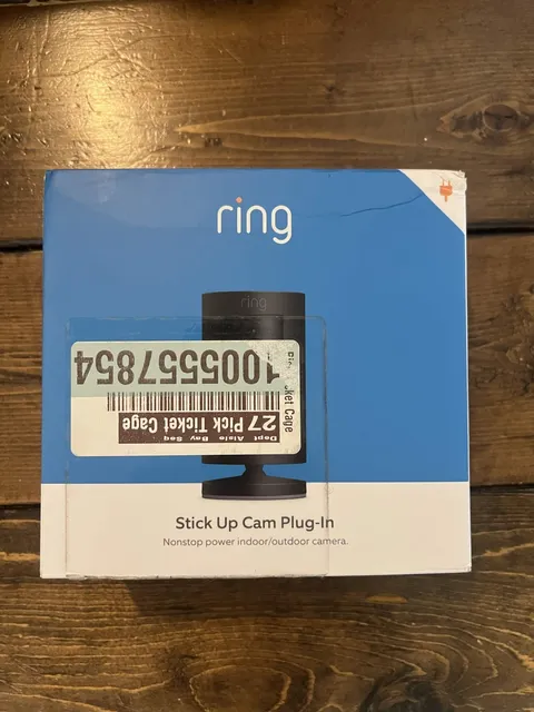 Ring Stick Up Cam Plug-in Wired Indoor/Outdoor Camera Black NEW