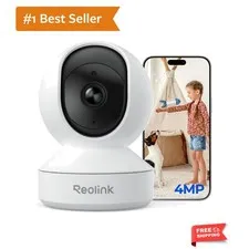 4MP 2K Indoor Camera E1, Plug-in WiFi 6 Security Camera | 360 Degree Pet Came...