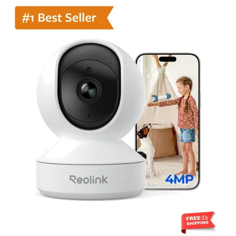 4MP 2K Indoor Camera E1, Plug-in WiFi 6 Security Camera | 360 Degree Pet Came...