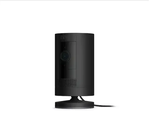 RingStick Up Cam Plug-In - Indoor/Outdoor Smart Security Camera Black
