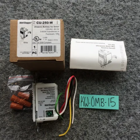WATTSTOPPER CU-250-W ULTRASONIC VACANCY WALL SWITCH SENSOR, 600W, 120V, WHITE