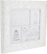 Pioneer 12 Inch by 12 Inch Postbound 4-Frame Fabric Cover Memory Book, White
