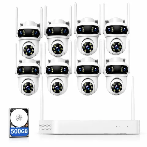 Wireless WIFI Outdoor 6MP CCTV Security Camera System 3-Lens 10CH NVR Home Audio