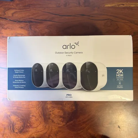 Arlo Pro 6th Gen 2K HDR (6th Gen, 2025) Wireless Outdoor Security Camera 4 Cam