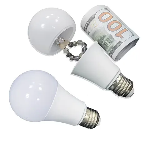2x Light Bulb Secret Compartment Safe Hollow Diversion Hidden Stash Can Security