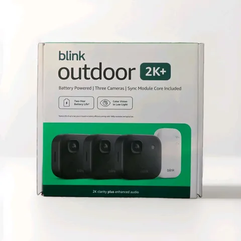 Blink Outdoor 2K+ Wireless Smart Security 3-Camera System Black w/ Sync Module