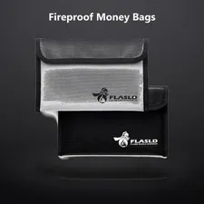 Fireproof Money Bags, Fireproof Wallet Pouch, Small Safe Bag for Cash, Valuab...
