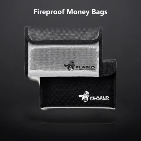 Fireproof Money Bags, Fireproof Wallet Pouch, Small Safe Bag for Cash, Valuab...