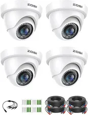 4Pack 2.0MP HD 1080P Security Cameras Kit, 80Ft Night Vision, Indoor Outdoor Hom