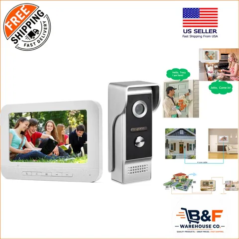 Durable 7-Inch Video Doorbell with Outdoor IR Camera and Wireless Connectivity
