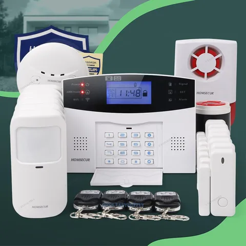 HOMSECUR APP Controlled Wireless &wired WIFI 4G SMS Autodial Burglar Alarm Syste