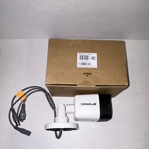 Defender 4K Wired Bullet Security Camera 3.6mm Lens 4KCB1V2 White Black