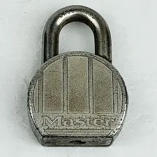 Vintage Master Lock Padlock Silver 230 No Key Old Has Wear 