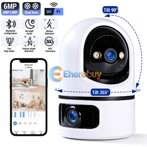 Multiple View Security Camera Home System IR Night Vision 5G WIFI Dual Lens Cam