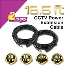 2x 12V 5M Power Supply Extension Cable 5.5 x 2.1mm for CCTV security Camera/DVR