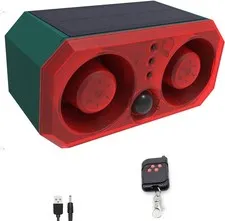 Solar Outdoor Motion Sensor Alarm: Barking Dog Sound Alarm with 2 * 130db Noi...