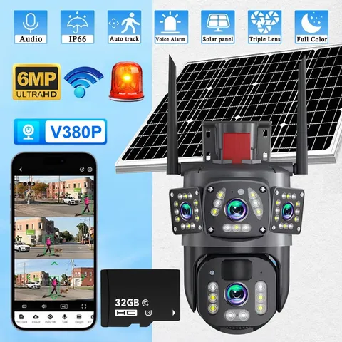 Solar Camera Outdoor Wireless Home Night Vision 2-Way Talk WiFi Surveillance LOT